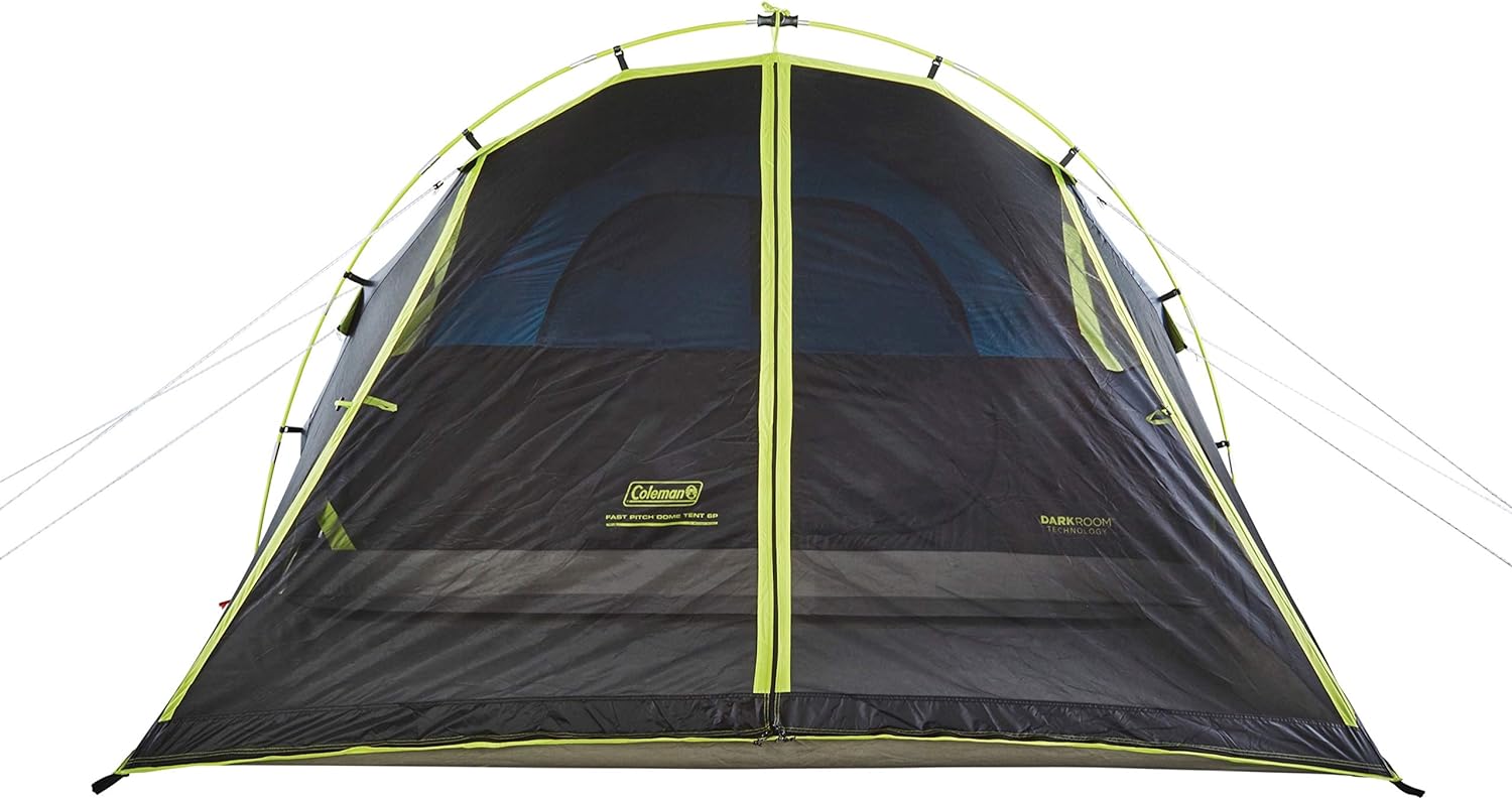 Coleman Carlsbad Dark Room Camping Tent with Screened Porch, 4/6 Person Tent Blocks 90% of Sunlight and Keeps Inside Cool, Weatherproof Tent with Easy Setup and Screened-In Porch