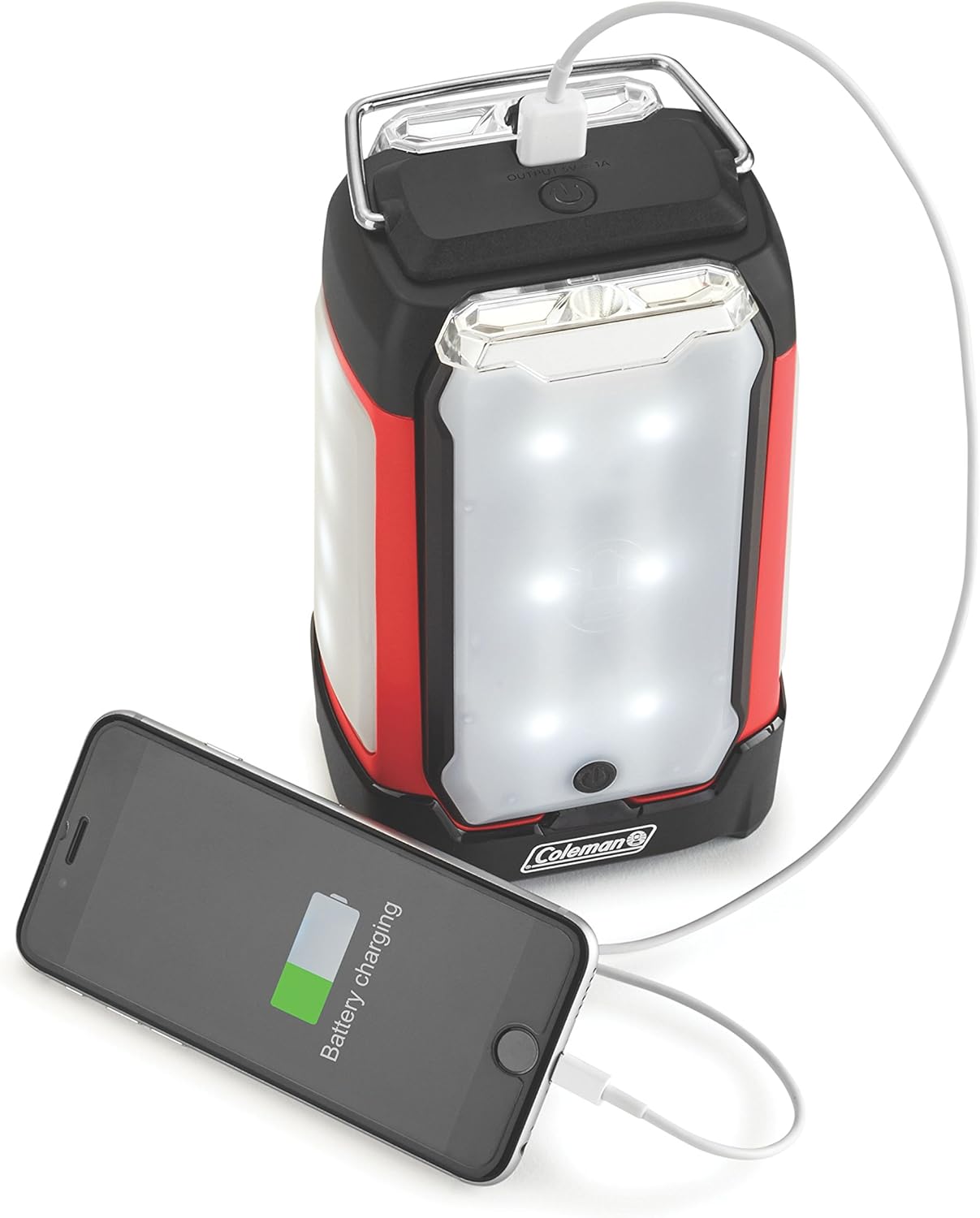 Coleman Multi-Panel Rechargeable LED Lantern, Water-Resistant Lantern with Removable Magnetic Light Panels, Built-In Flashlight, & USB Charging Port; Great for Camping, Hunting, Emergencies, & More