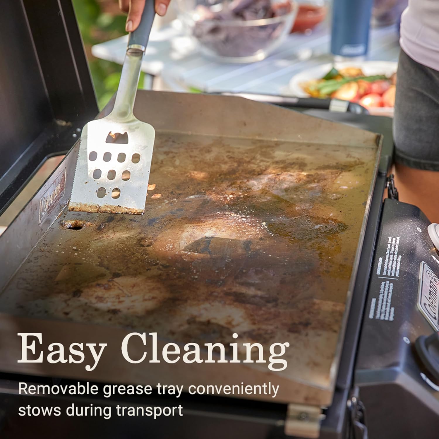 Coleman RoadTrip Griddle, 19"/24" Propane Griddle with Instastart Ignition, Even Heat Distribution, Grease Tray & Optional Lid; Portable Griddle with Scissor Legs & Wheels for Camping & Tailgating