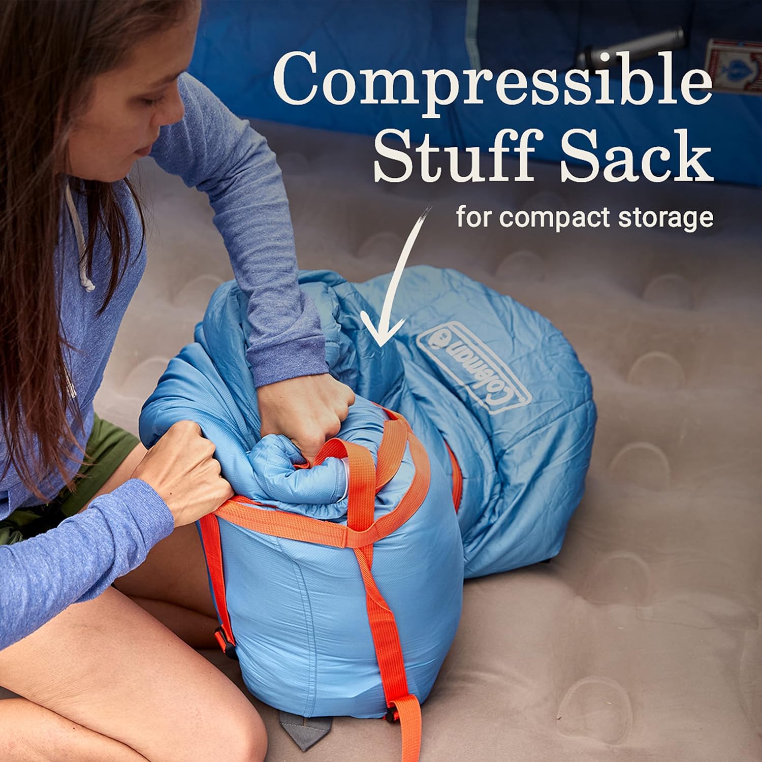 Coleman Big Bay Mummy Sleeping Bag, Cool-Weather 0°F/20°F/40°F Camping Sleeping Bag for Adults with Foot Ventilation and Compression Stuff Sack, Big & Tall