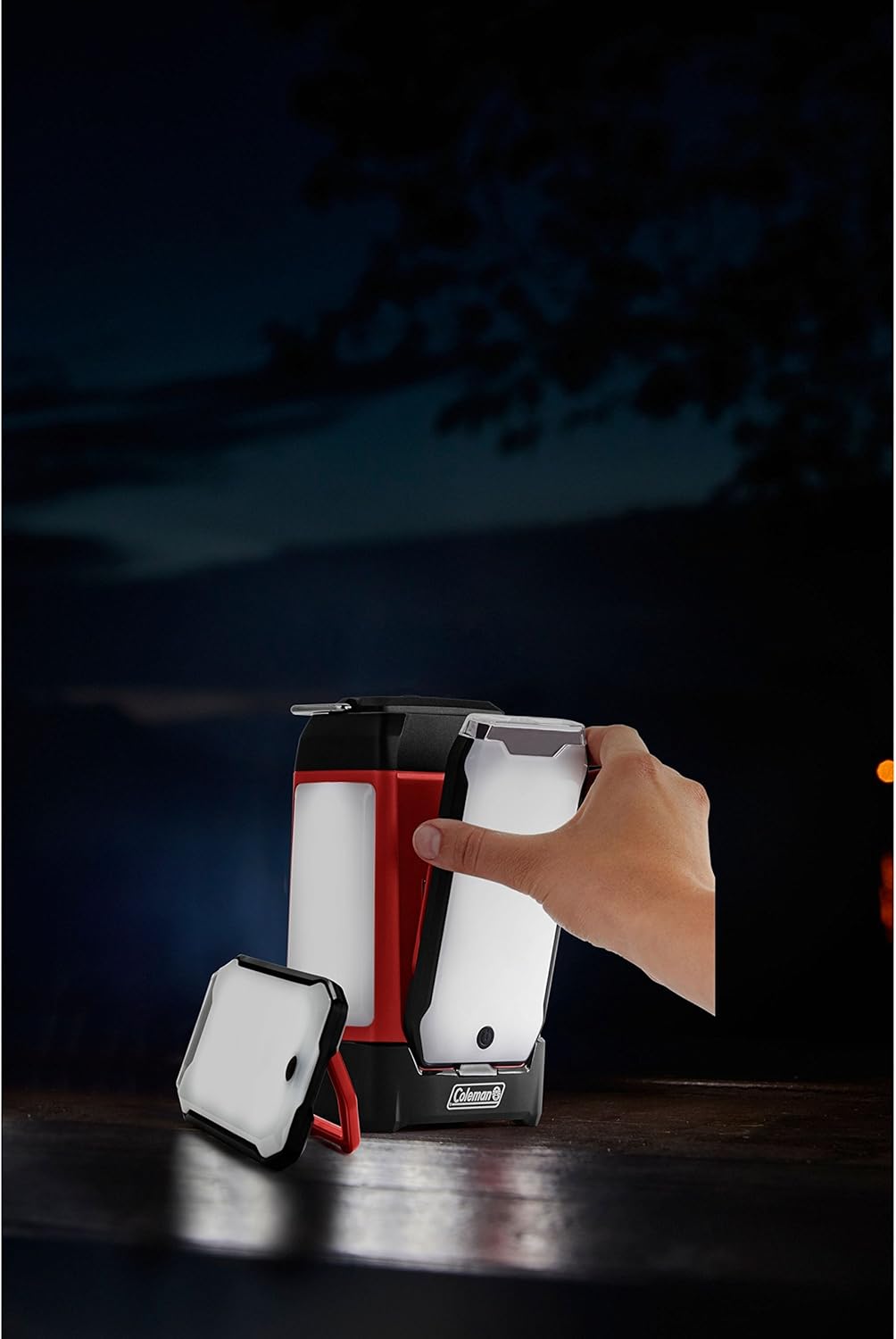 Coleman Multi-Panel Rechargeable LED Lantern, Water-Resistant Lantern with Removable Magnetic Light Panels, Built-In Flashlight, & USB Charging Port; Great for Camping, Hunting, Emergencies, & More