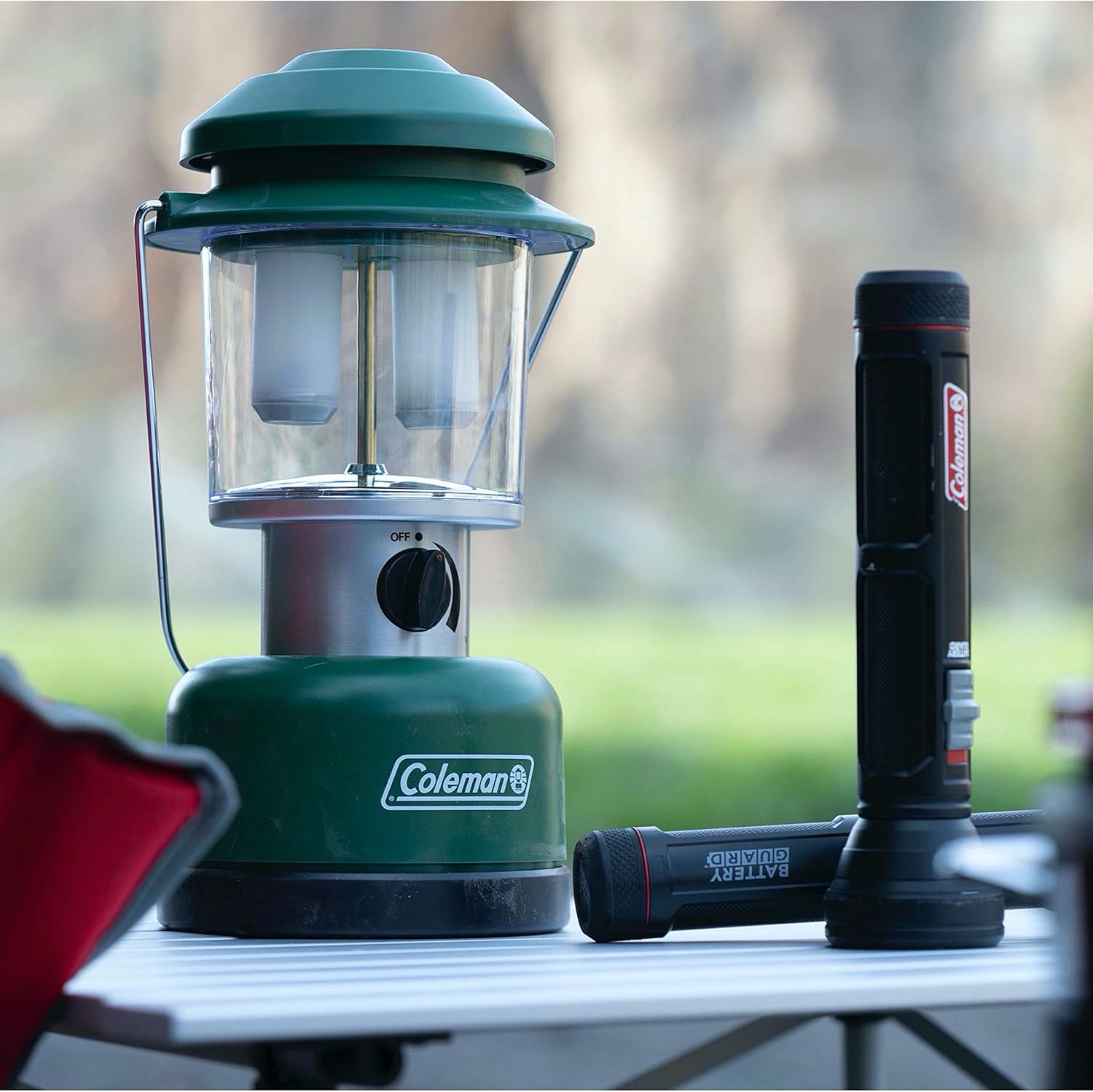 Coleman 390 Lumens Twin LED Lantern, 4 Lifetime LED Bulbs Provide Efficient & Energy-Saving Light, Customizable Brightness Settings & Water-Resistant Design
