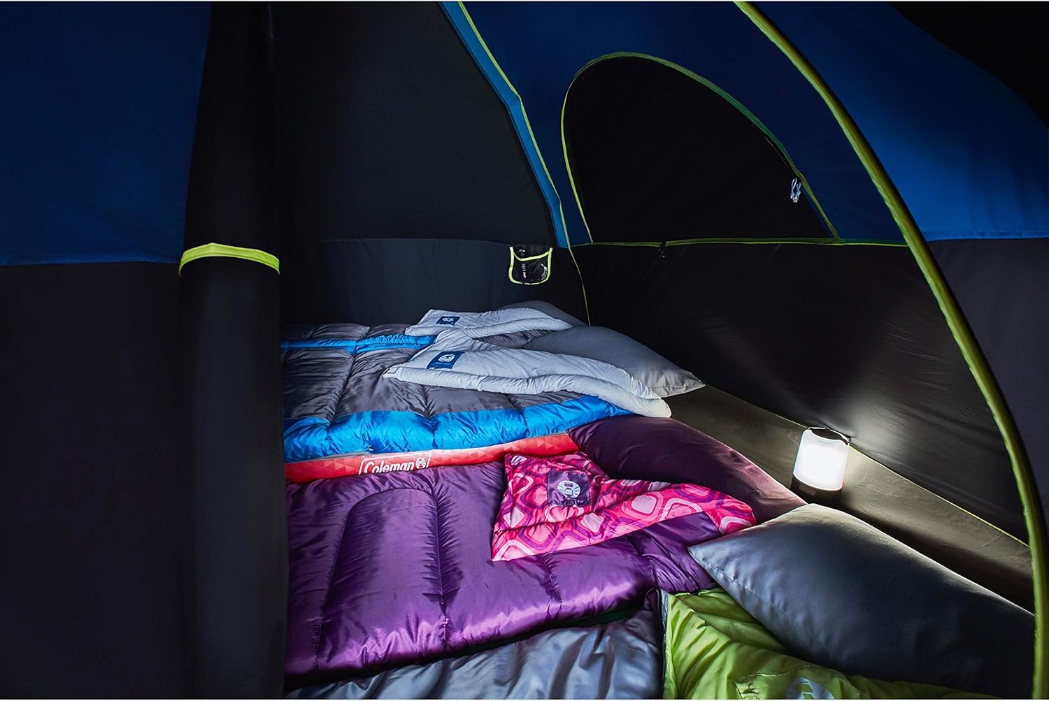 Coleman Carlsbad Dark Room Camping Tent with Screened Porch, 4/6 Person Tent Blocks 90% of Sunlight and Keeps Inside Cool, Weatherproof Tent with Easy Setup and Screened-In Porch