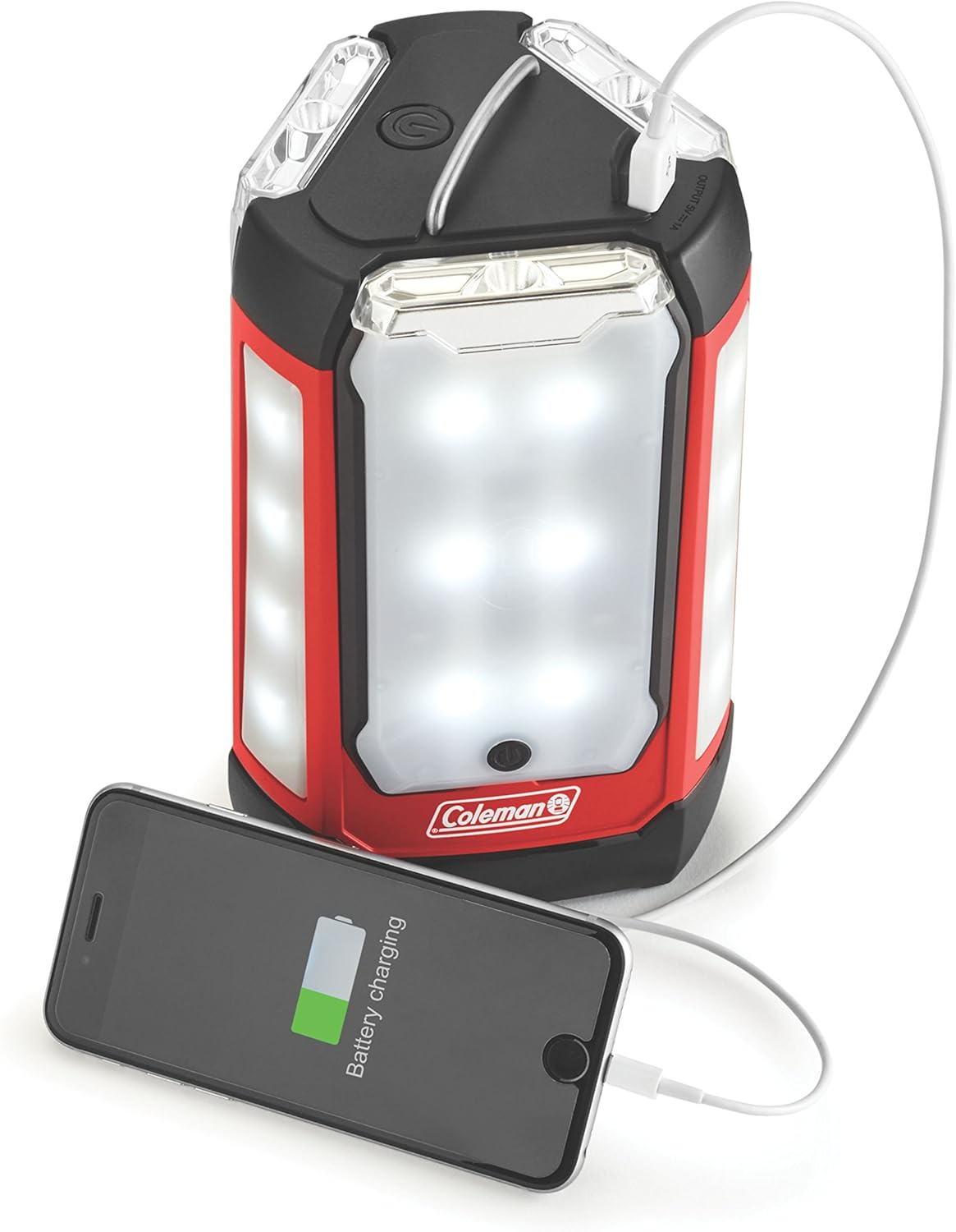 Coleman Multi-Panel Rechargeable LED Lantern, Water-Resistant Lantern with Removable Magnetic Light Panels, Built-In Flashlight, & USB Charging Port; Great for Camping, Hunting, Emergencies, & More