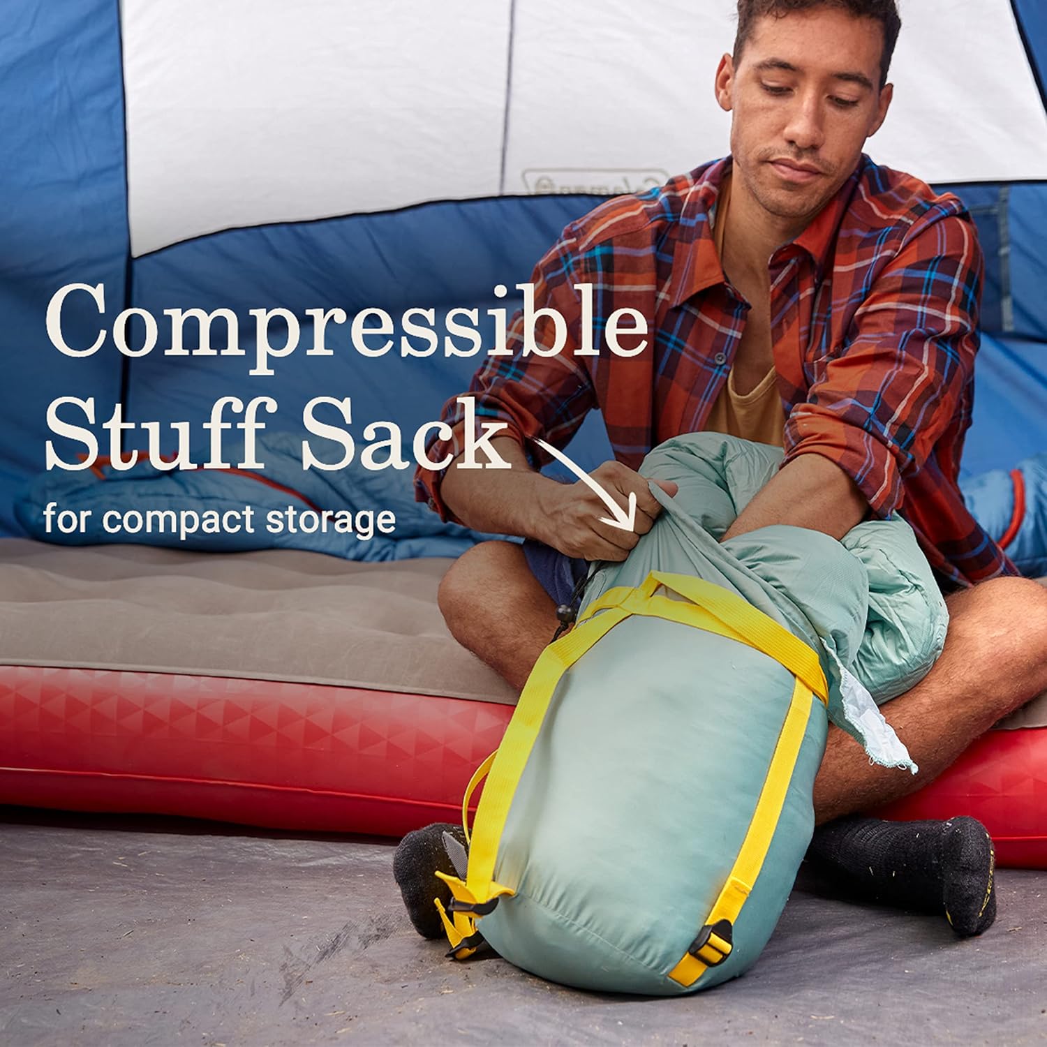 Coleman Big Bay Mummy Sleeping Bag, Cool-Weather 0°F/20°F/40°F Camping Sleeping Bag for Adults with Foot Ventilation and Compression Stuff Sack, Big & Tall