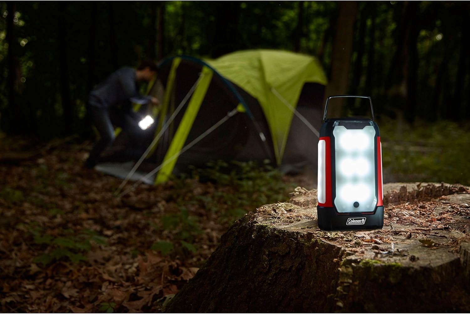 Coleman Multi-Panel Rechargeable LED Lantern, Water-Resistant Lantern with Removable Magnetic Light Panels, Built-In Flashlight, & USB Charging Port; Great for Camping, Hunting, Emergencies, & More