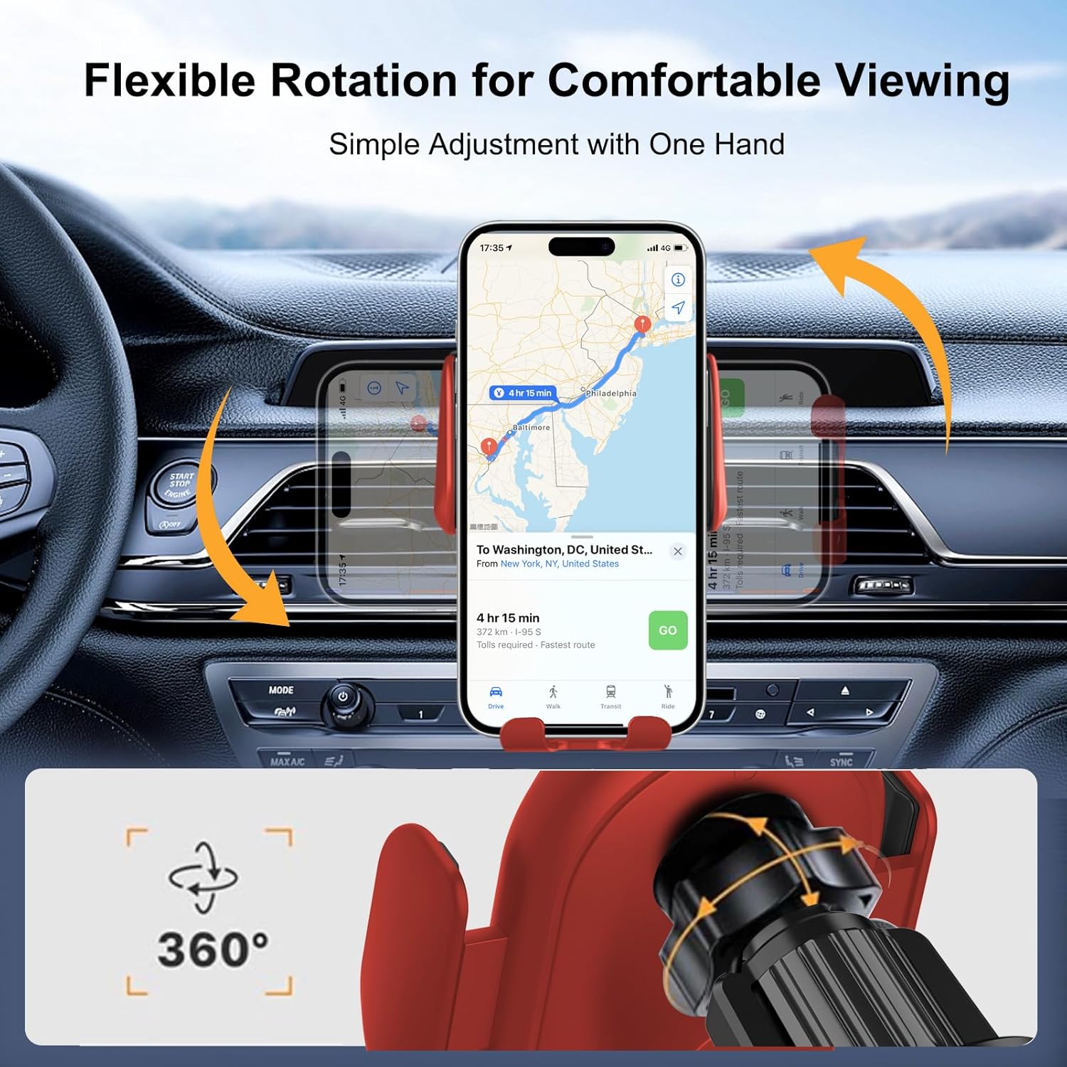 Wireless Car Charger Mount,MAX 15W Qi Fast Charger, Wireless Car Charger Air Vent, Automatic Clamping Phone Holder for iPhone 13/12/11//XS/XR/8, Samsung S22/S21/S20/Note 20, etc (Blue)