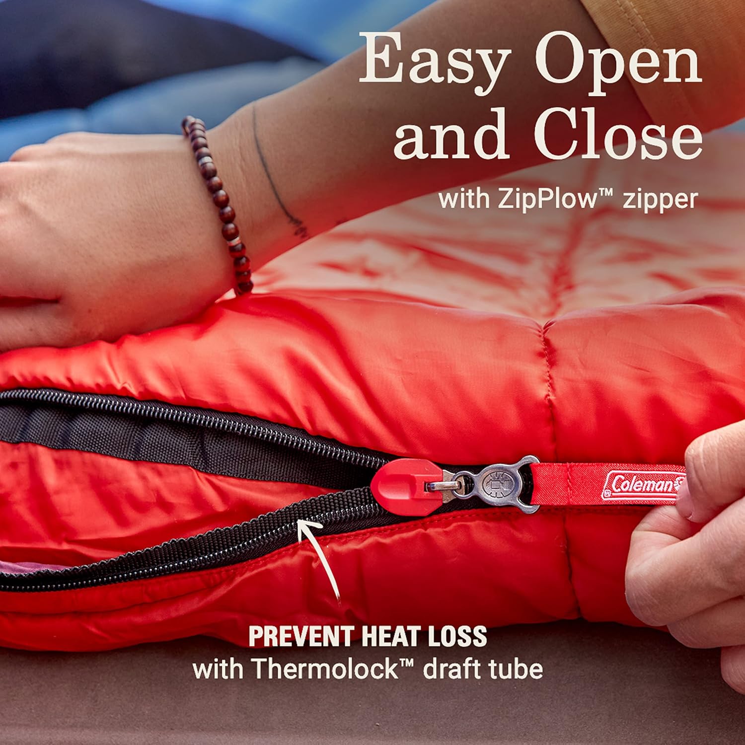 Coleman Tidelands Mummy Sleeping Bag, Cool-Weather 30°F/40°F/50°F Camping Sleeping Bag for Adults with Insulation, Heat Retention, and Easy-Zip, Big & Tall