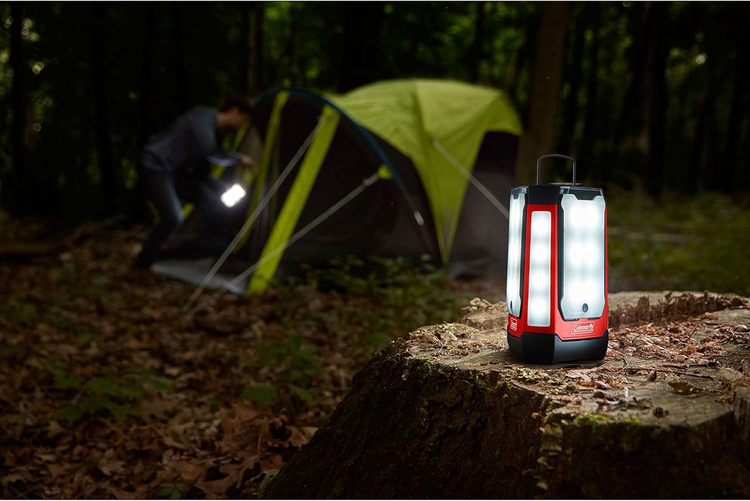 Coleman Multi-Panel Rechargeable LED Lantern, Water-Resistant Lantern with Removable Magnetic Light Panels, Built-In Flashlight, & USB Charging Port; Great for Camping, Hunting, Emergencies, & More