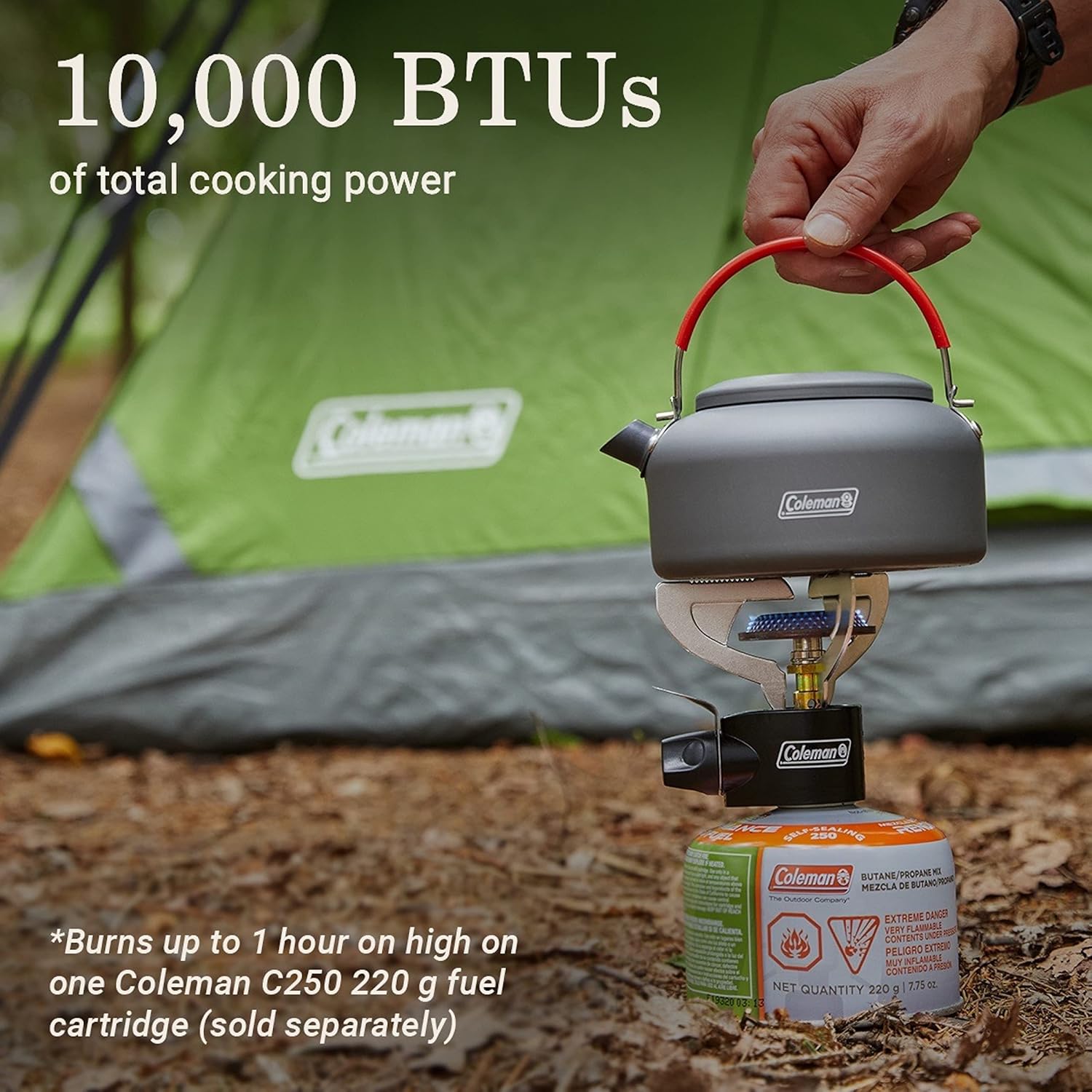 Coleman Classic 1-Burner Backpacking Stove, Portable Lightweight Camp Stove with Adjustable Burner & Pressure Control, 10,000 BTUs of Power for Camping, Backpacking, Tailgating, & More