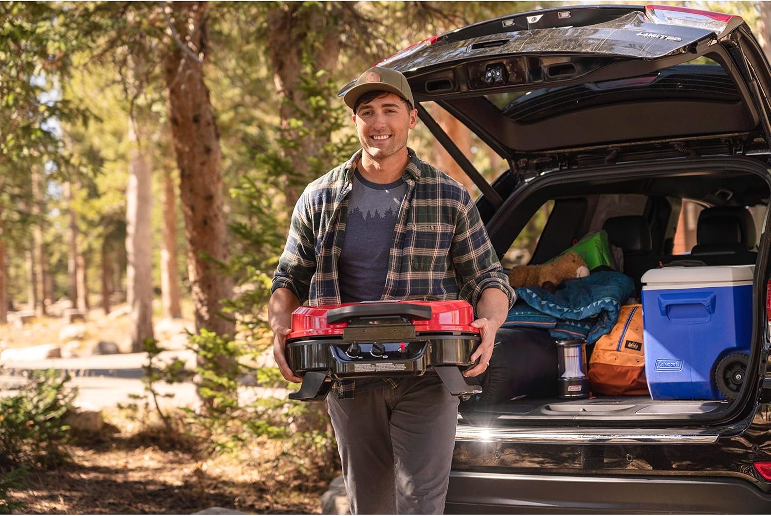 Coleman RoadTrip 225 Portable Tabletop Propane Grill, Gas Grill with 2 Adjustable Burners, Instastart Ignition, & 11,000 BTUs of Power for Camping, Tailgating, Grilling & More