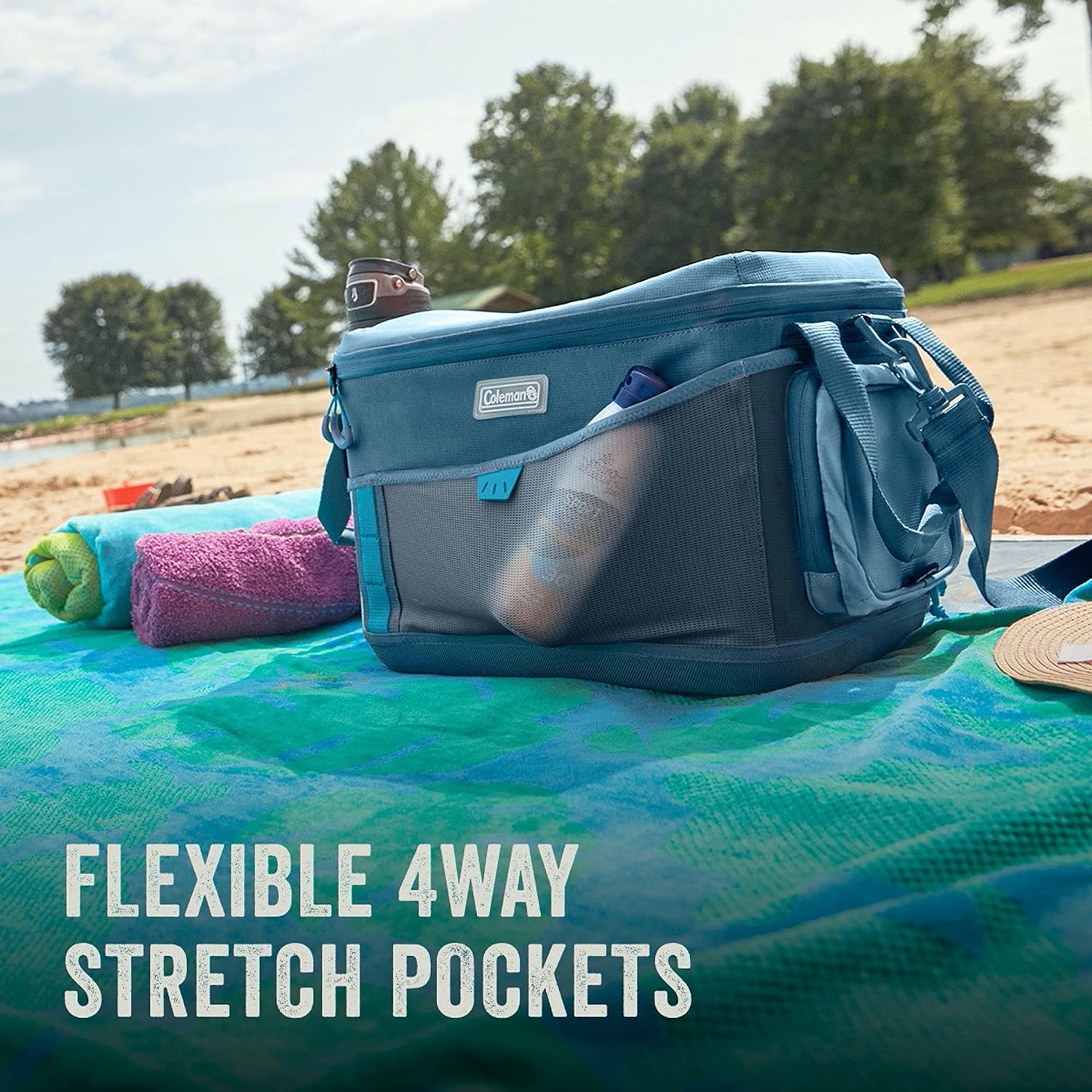 Coleman Sportflex Insulated Soft Coolers, Leakproof Portable 9/16/30/42 Can Capacity Coolers with Wheeled & Lunchbox Options, Great for Beach, Camping, Tailgating, Picnic, Boat, & More