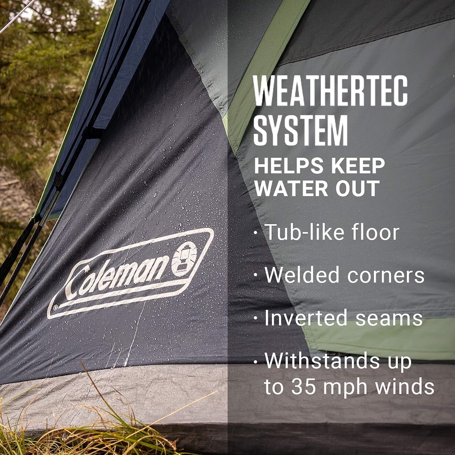 Coleman Skydome Camping Tent with Dark Room Technology, 4/6/8/10 Person Family Tent Sets Up in 5 Minutes and Blocks 90% of Sunlight, Weatherproof Tent with Extra Storage and Ventilation