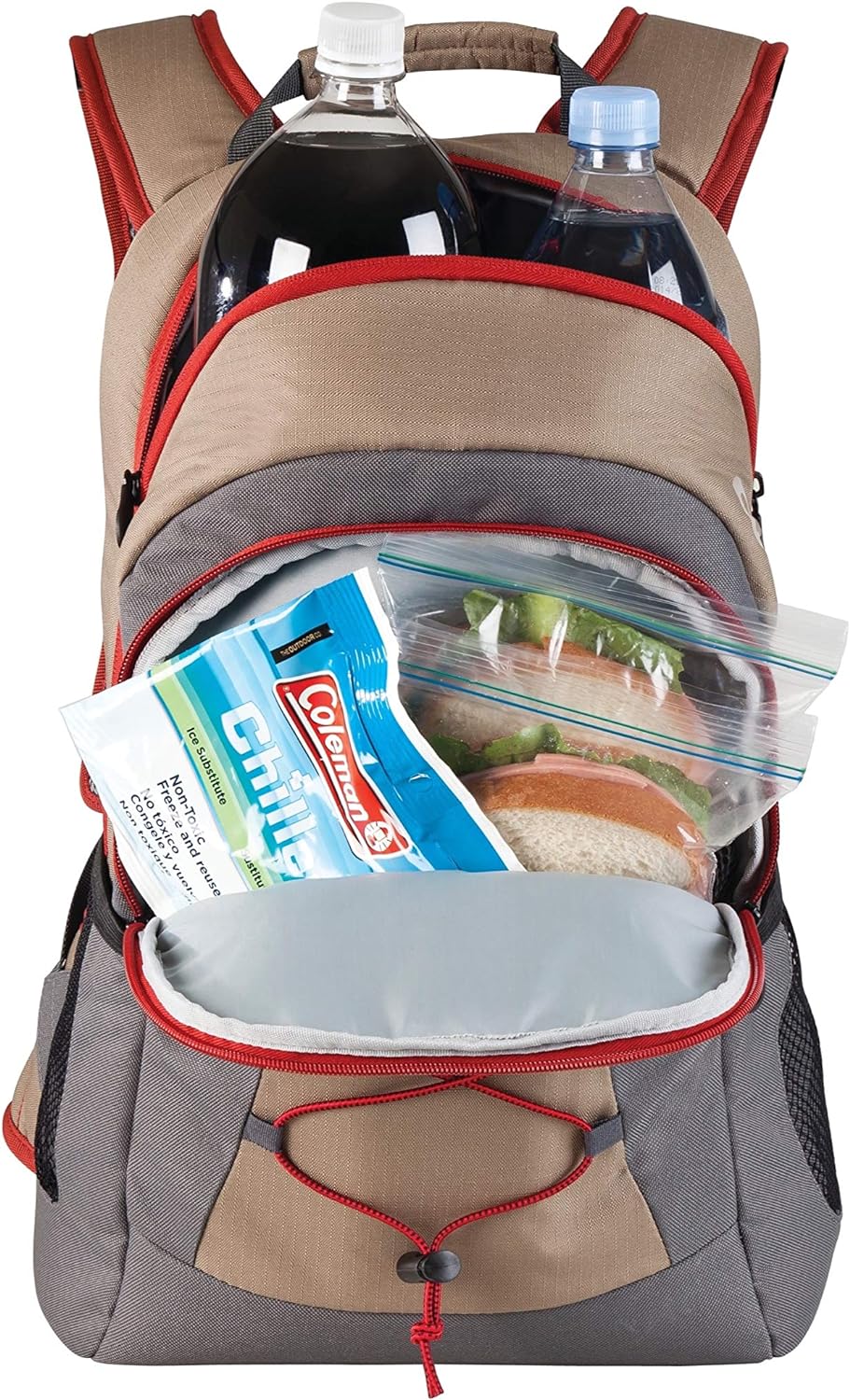 Coleman Chiller Backpack Cooler, Leak-Proof 28 Can Backpack Cooler with Ice Retention, Made with Recycled Materials