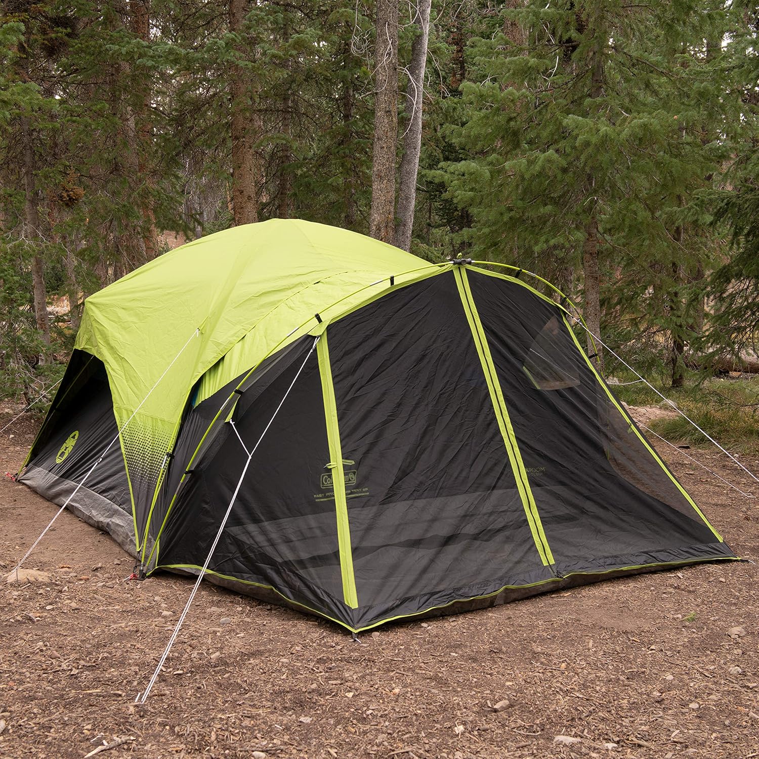 Coleman Carlsbad Dark Room Camping Tent with Screened Porch, 4/6 Person Tent Blocks 90% of Sunlight and Keeps Inside Cool, Weatherproof Tent with Easy Setup and Screened-In Porch