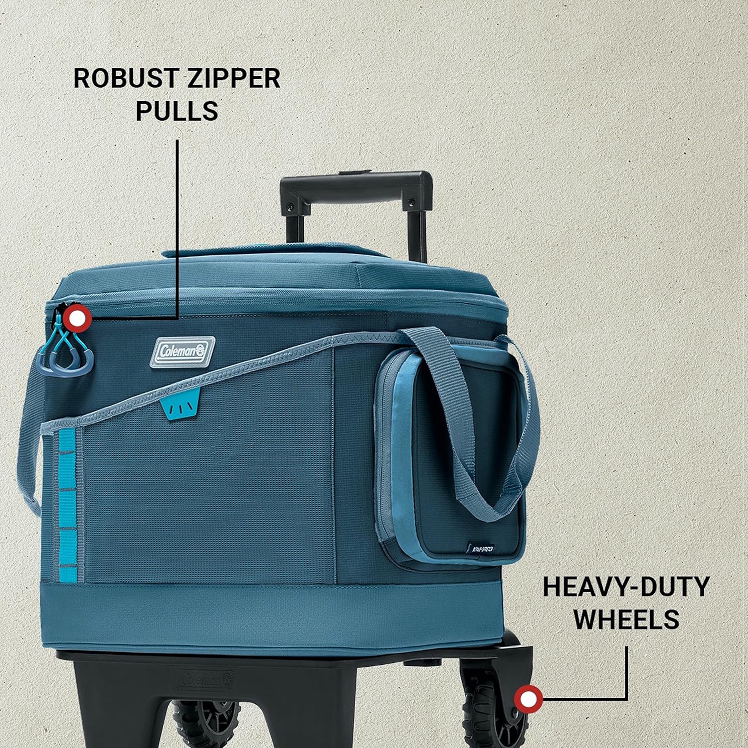 Coleman Sportflex Insulated Soft Coolers, Leakproof Portable 9/16/30/42 Can Capacity Coolers with Wheeled & Lunchbox Options, Great for Beach, Camping, Tailgating, Picnic, Boat, & More