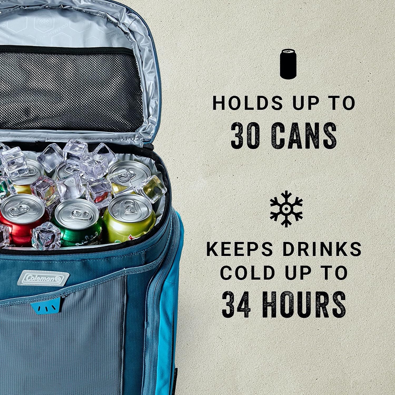 Coleman Sportflex Insulated Soft Coolers, Leakproof Portable 9/16/30/42 Can Capacity Coolers with Wheeled & Lunchbox Options, Great for Beach, Camping, Tailgating, Picnic, Boat, & More