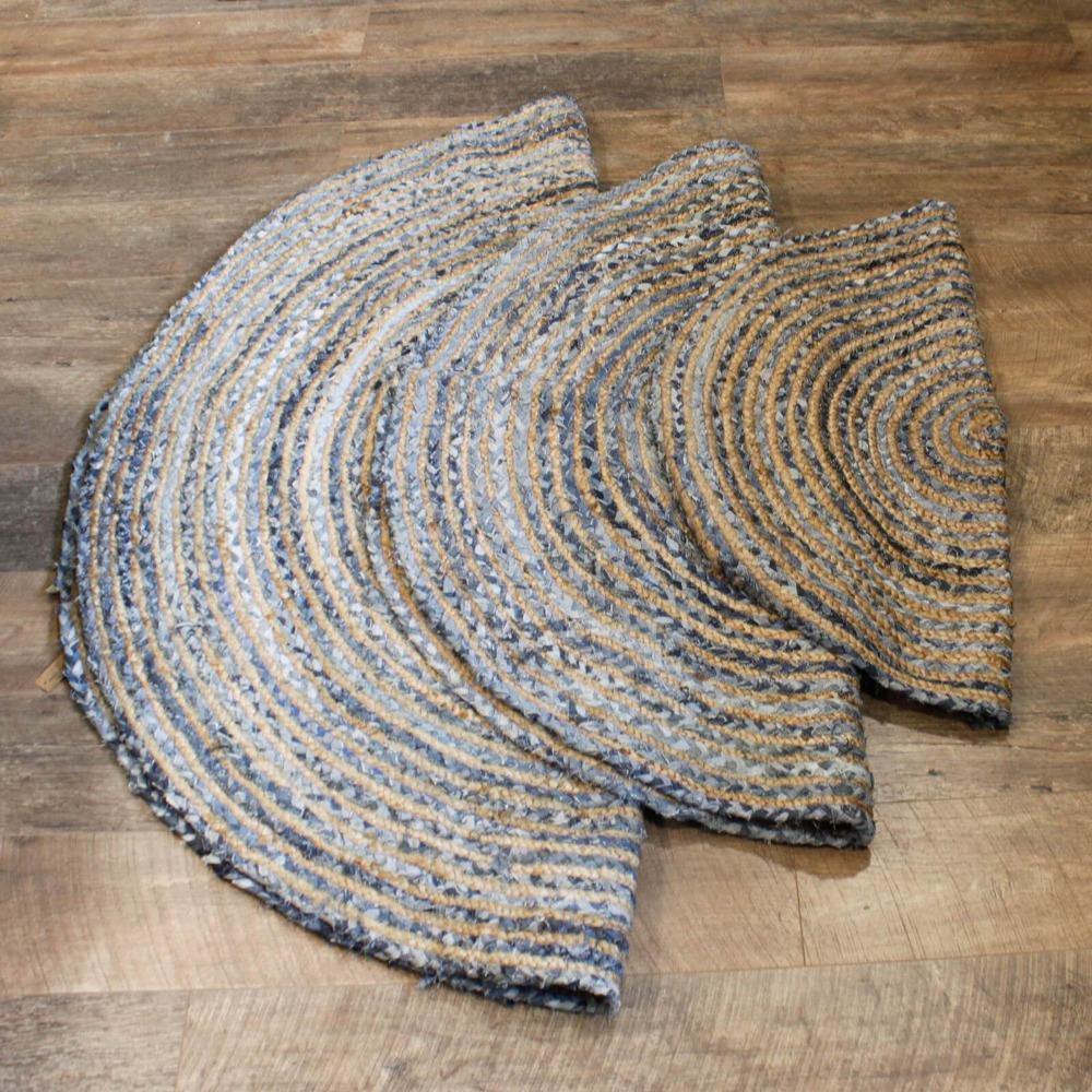 Round Jute and Recycled Soft Denim Rugs